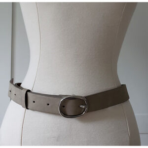 Banana Republic Belt Mens M Gray Vegan Suede Buckle Synthetic Leather